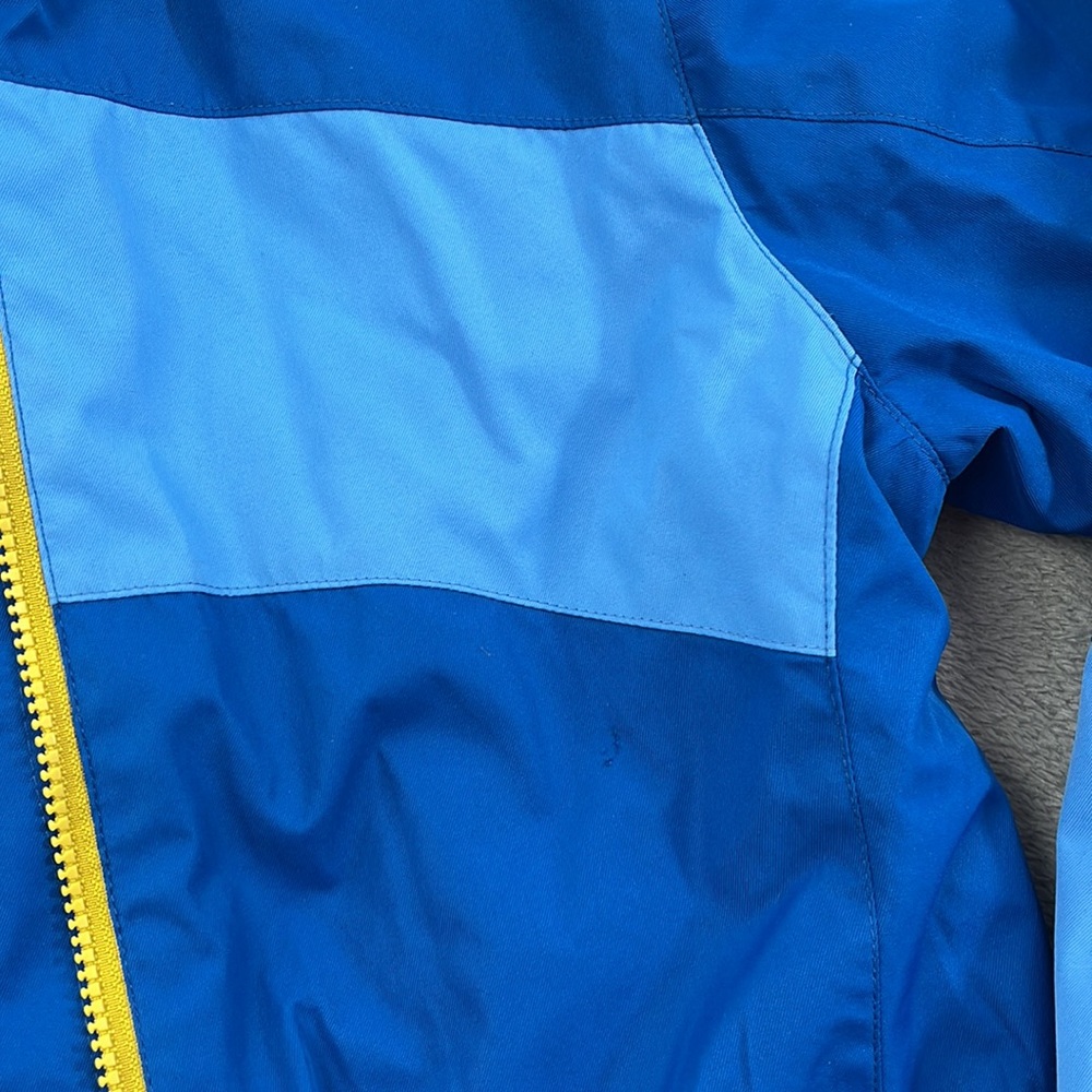 Lands End M 10-12 Blue Yellow Full Zip Lined Coat - Picture 3 of 13